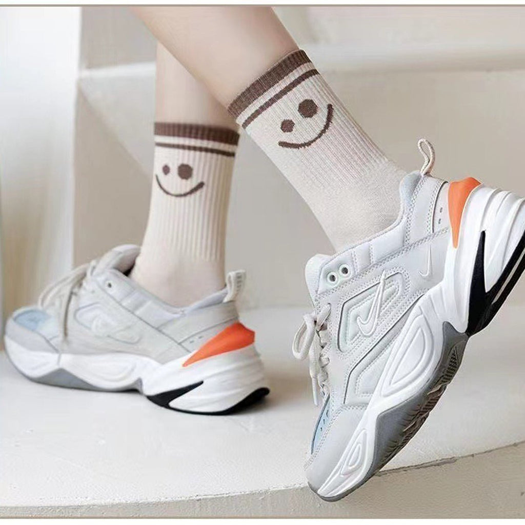 5 Pairs Smiley Face Crew Socks Gift Set–  for Women