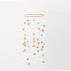 Wooden Ring With Felt Balls Wind Chimes Newborn Baby Bed Bell Pendant Kids Room Decoration Wooden Wind Chime Bed Bell Nursery Mobile Crib Bed Bell Wall Hanging Ornament