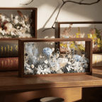 "Micro Landscape Frame" - Real Preserved Flower Mini Garden Shadow Box (Panoramic Desk Decor)